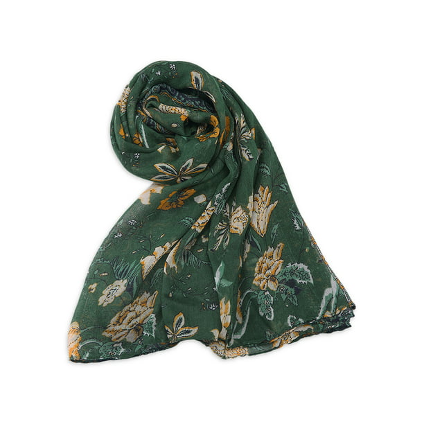 Warm Winter Scarf for Women's Wrap Tassel Flower Thick Foulard Shawls Hijab Gift